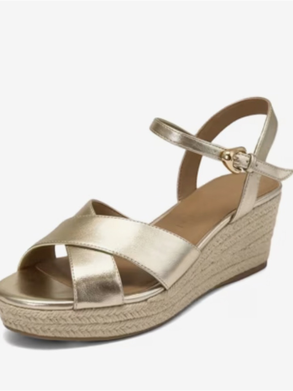 Gold Aerosoles Casarina Espadrille Wedge Sandal Sz 7.5